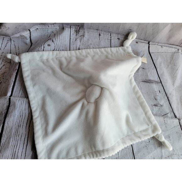White Bunny Rabbit Ribbed Lovey Blanket Rattle Knotted Corner My 1st Easter MTY - Picture 6 of 6